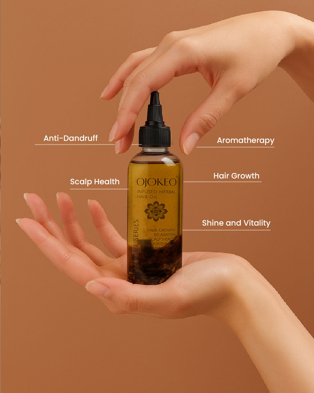 OJOKEO Millet-Powered Infused Herbal Hair Oil | Ultimate Herbal Blend for Hair Growth & Shine | 100 ml