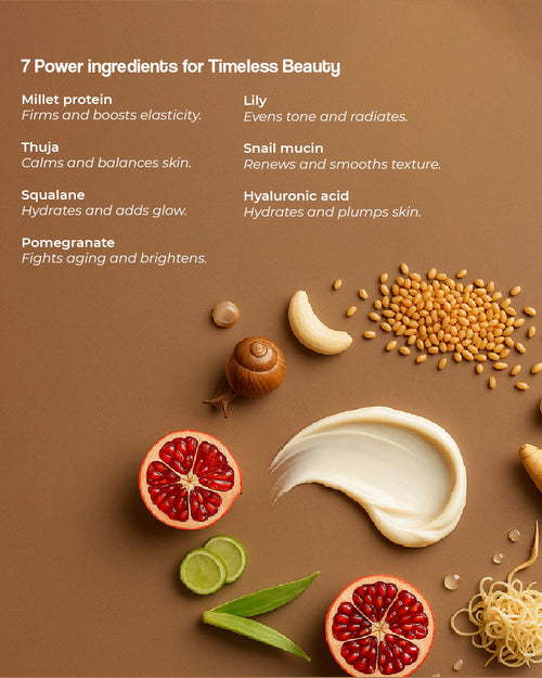 OJOKEO Millet-Powered Collagen Creme | Powerful Anti-Ageing & Hydration with Pomegranate, Snail Mucin, Squalane & Hyaluronic Acid | 100 ml